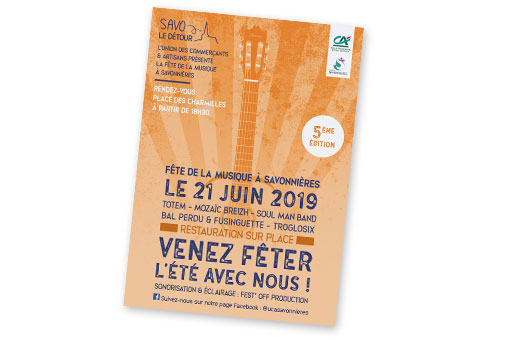 Affiche de la fête de la musique organisée par l'UCAS