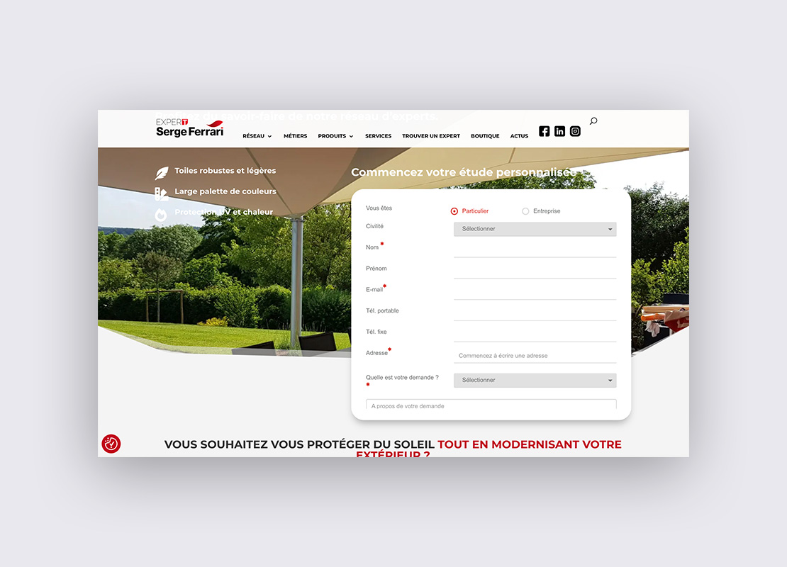 landing page 5 Site web Club Hôtelier Lyonnais