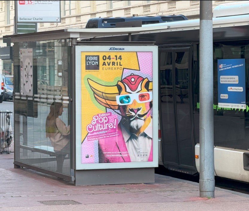 Auchan Chambray Site web Affiche Abri Bus Foire de Lyon